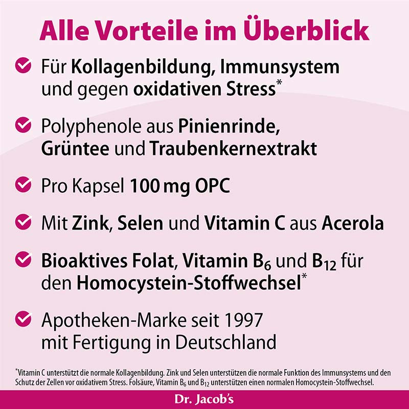 Dr. Jacob's OPC Synergie Traubenkernextrakt mit Acerola