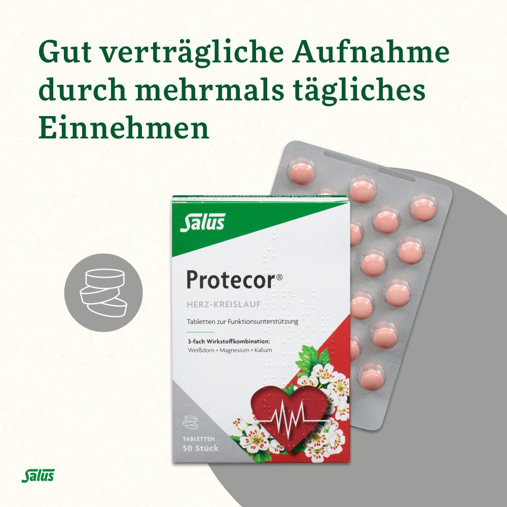 PROTECOR Herz-Kreislauf Tabl.z.Funktionsunt.Salus 50 St Überzogene Tabletten