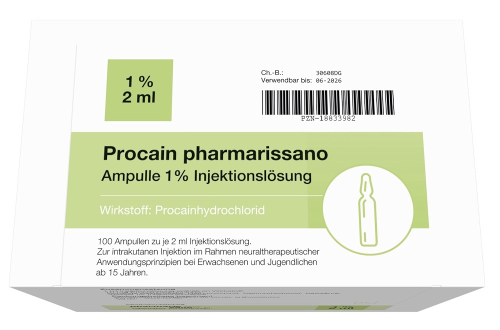 Procain pharmarissano Ampulle 1% Injektionslös. 100X2 ml Injektionslösung