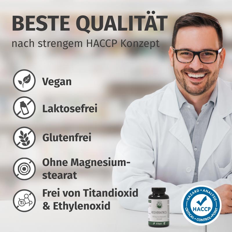 GREEN NATURALS RESVERATROL 500mg trans-Resveratrol 60 St Kapseln