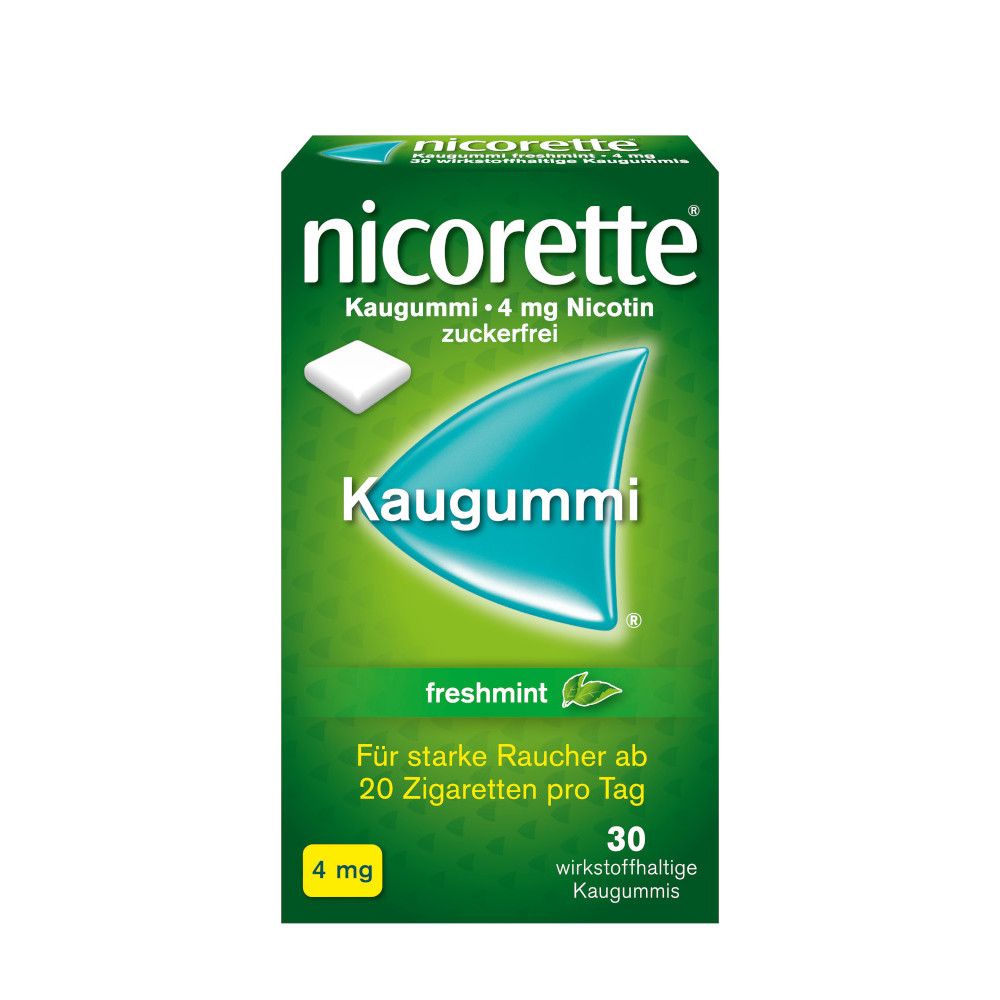 nicorette 4 mg Nikotinkaugummi freshmint für Raucher zum Aufhören