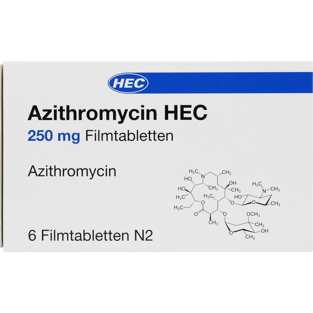 Azithromycin HEC 250mg 6 St Filmtabletten