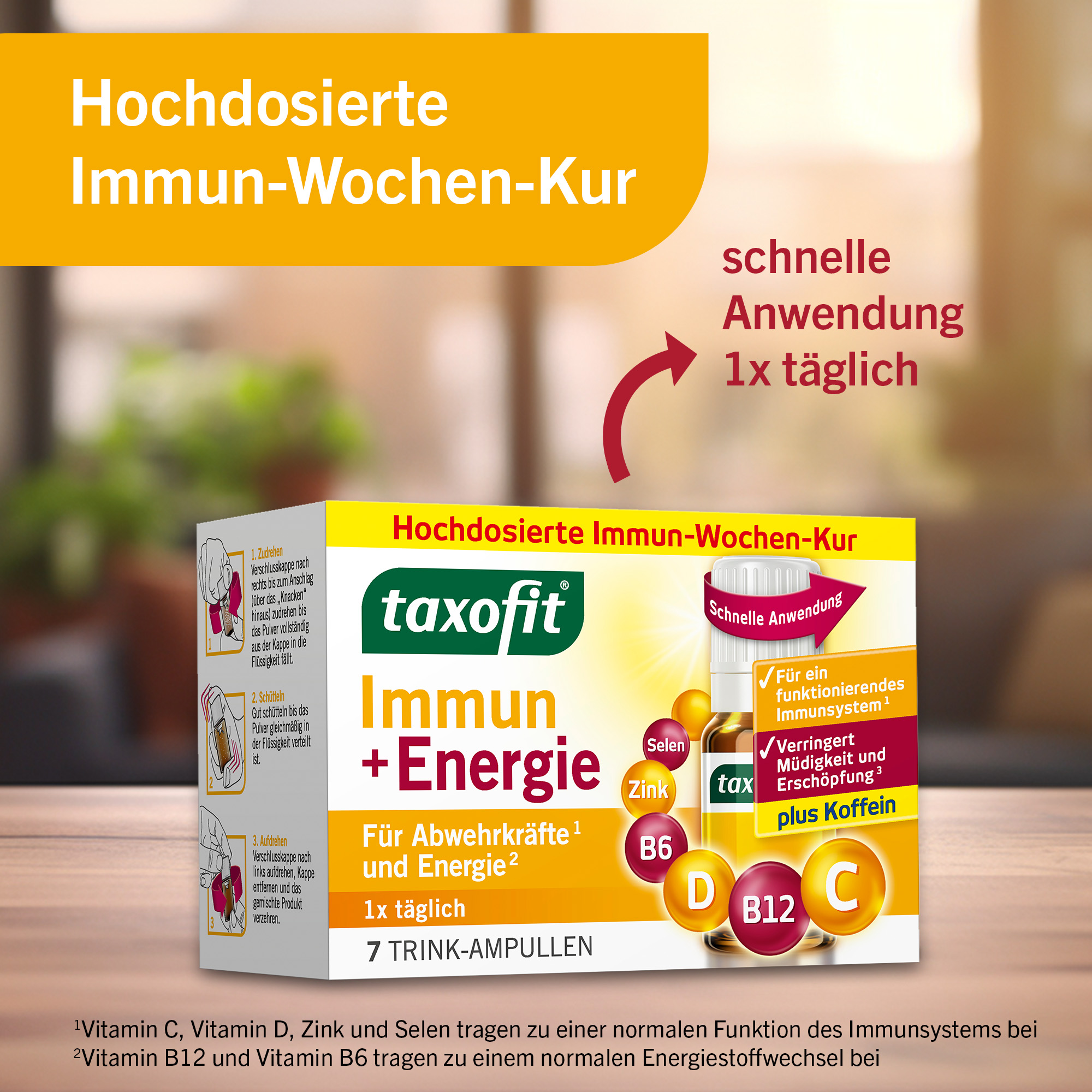 taxofit Immun+Energie Trinkfläschchen 7X10 ml Trinkampullen