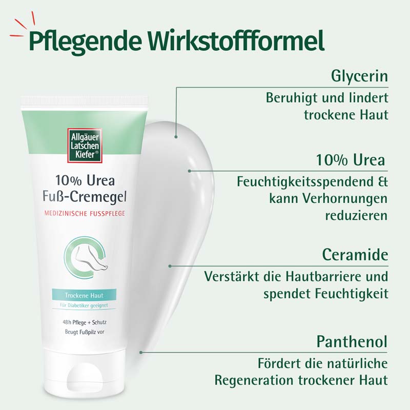 Allgäuer Latschen Kiefer 10% Urea Fuß-Cremegel 100 ml Creme