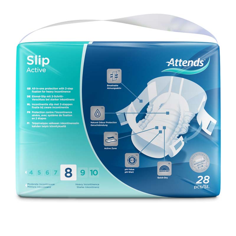 ATTENDS Slip Active 8 large 4X28 St