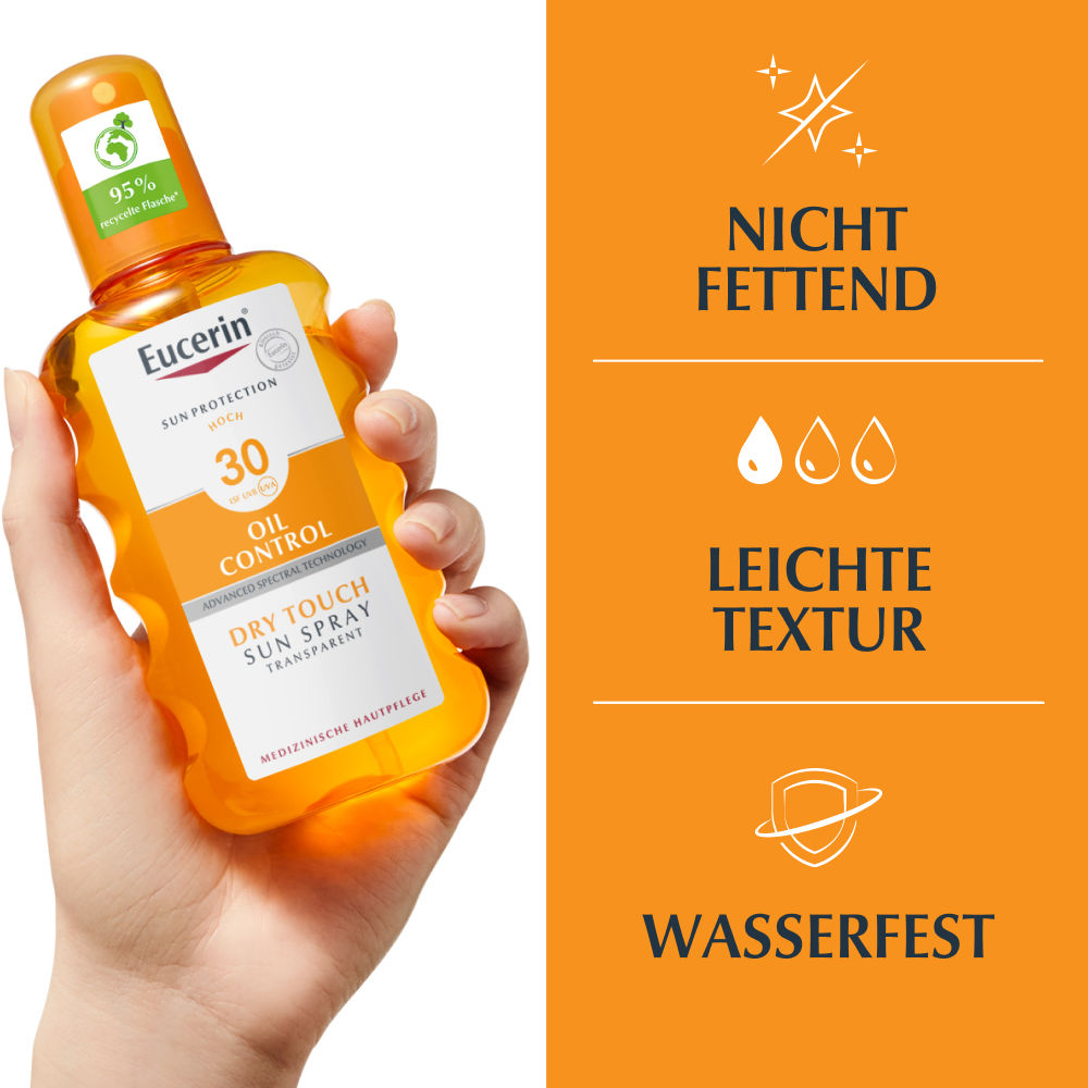 Eucerin SUN OIL CONTROL DRY TOUCH SUN SPRAY TRANSPARENT LSF 30 - Jetzt 20% sparen  200 ml Spray