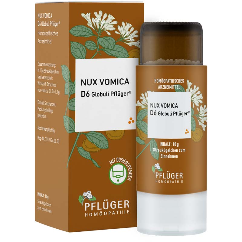 NUX VOMICA D6 Globuli Pflüger 10 g Globuli