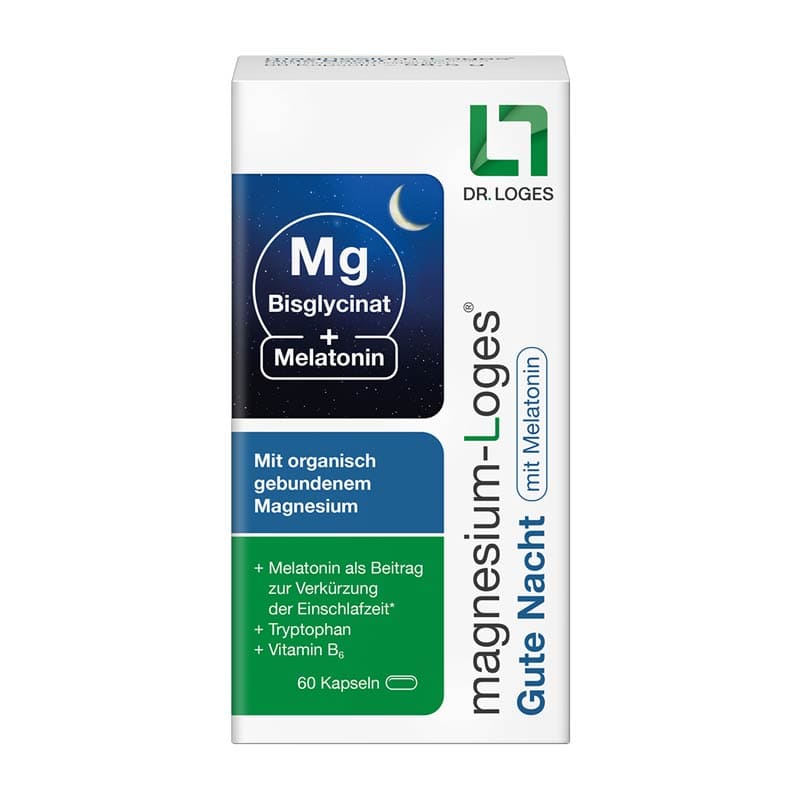 magnesium-Loges Gute Nacht mit Melatonin 60 St Kapseln