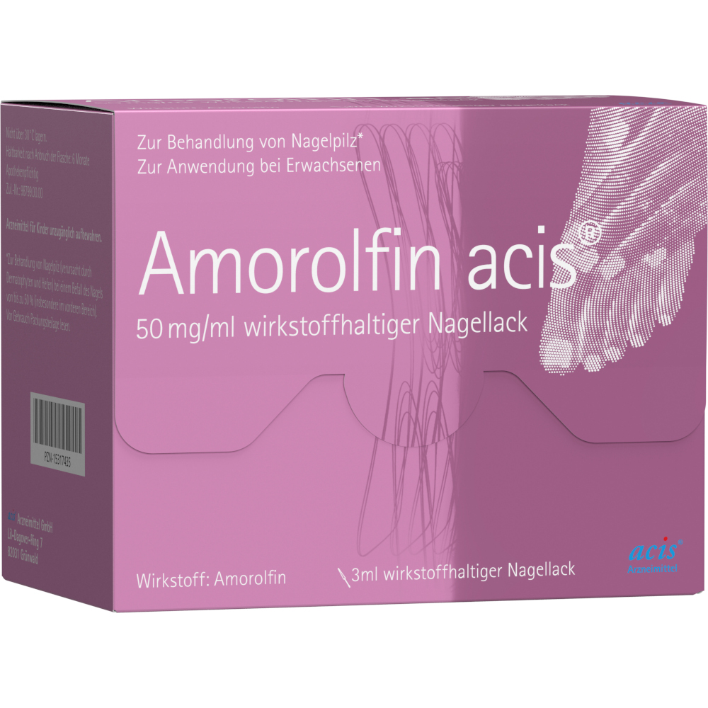 Amorolfin acis 50mg/ml Nagellack 3 ml Wirkstoffhaltiger Nagellack