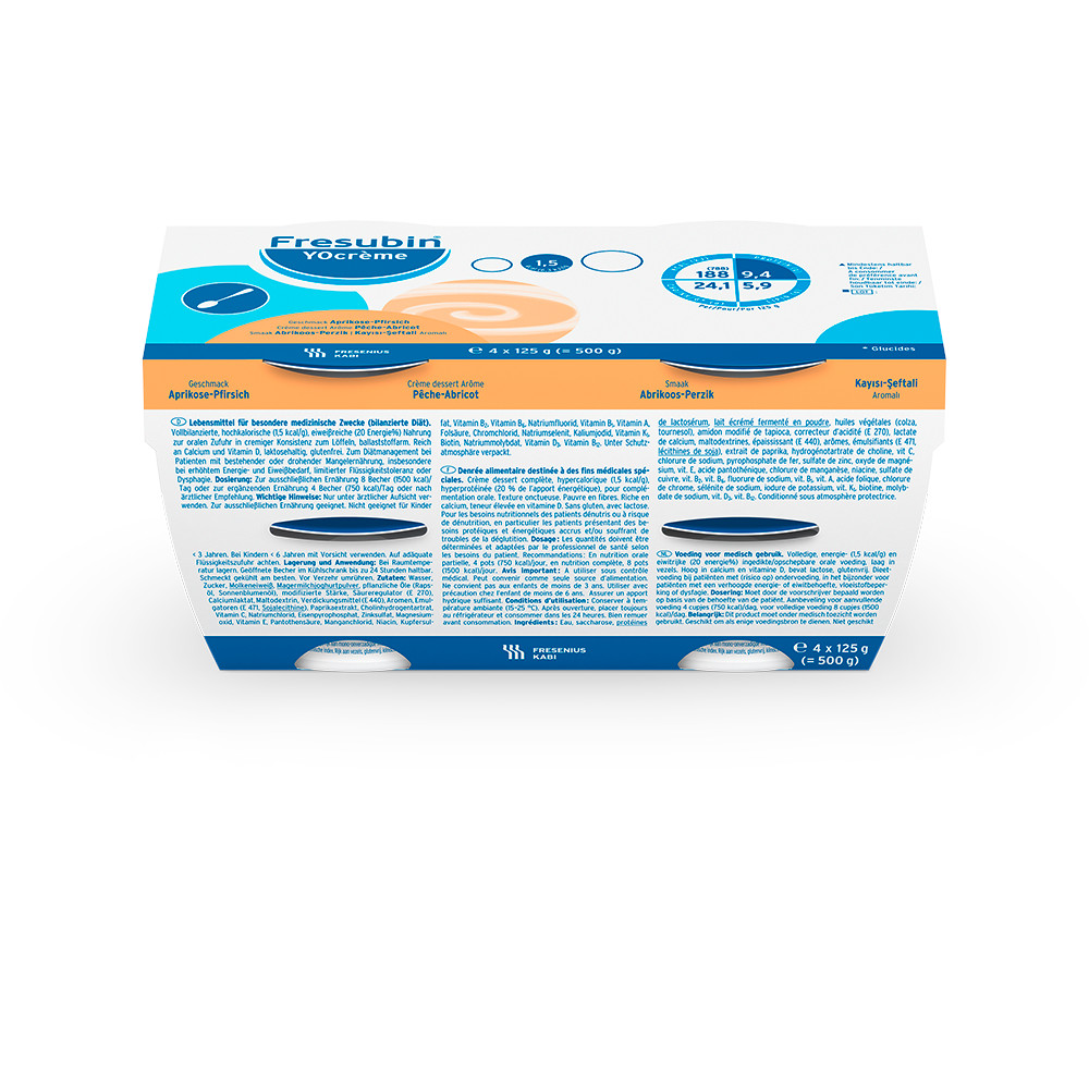 FRESUBIN YOcreme Aprikose Pfirsich 24X125 g Creme