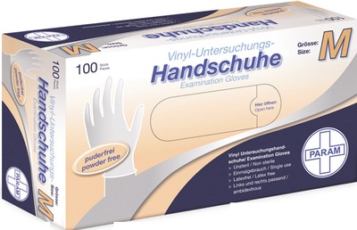 HANDSCHUHE Einmal Vinyl puderfrei M 100 St Handschuhe