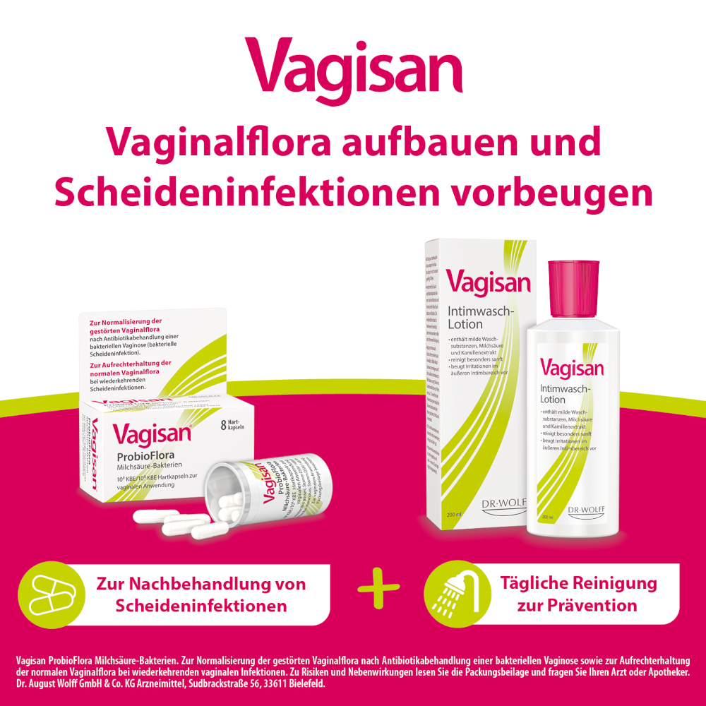 Vagisan ProbioFlora Milchsäure-Bakterien - Vaginalkapseln 8 St Vaginalkapseln