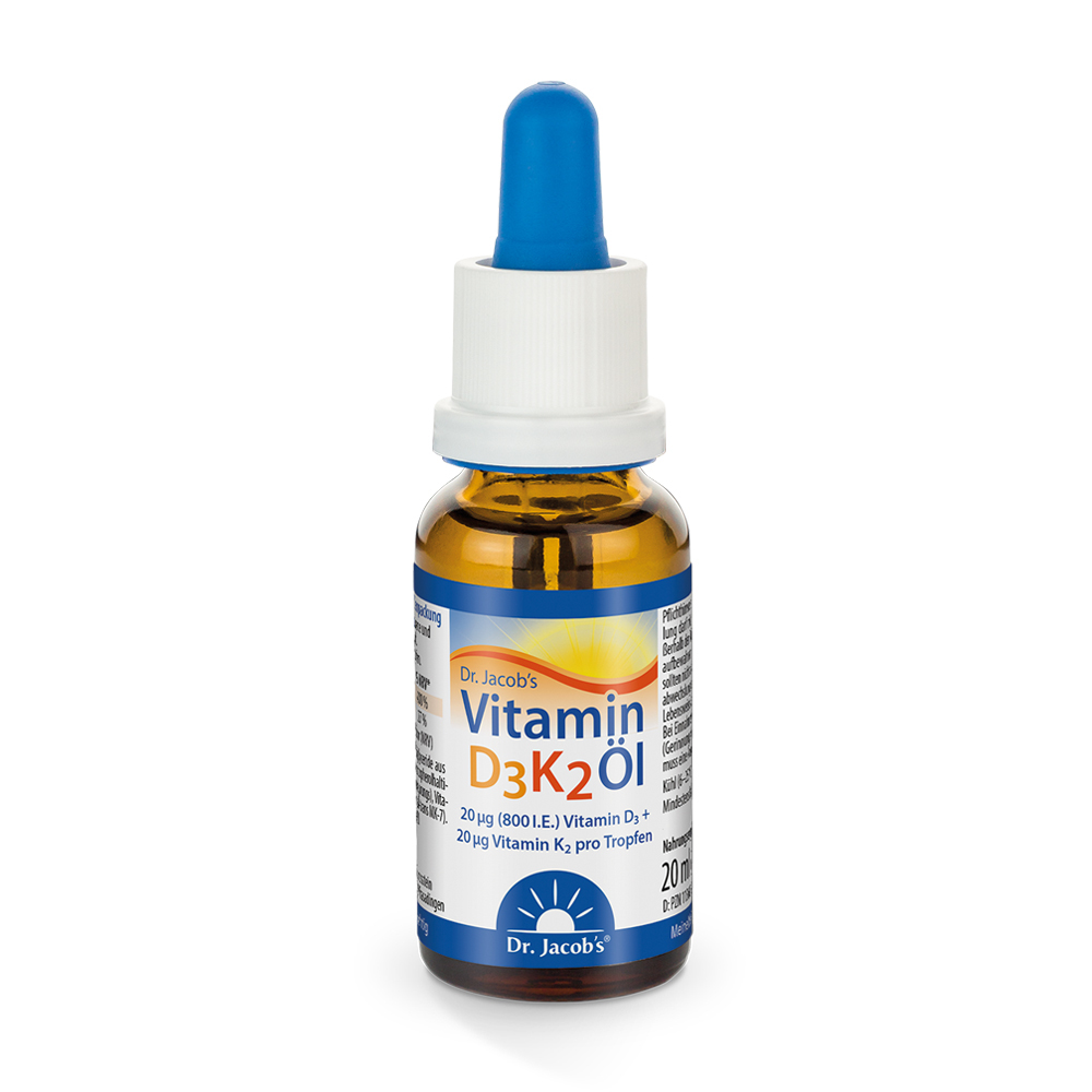Dr. Jacob's Vitamin D3K2 Öl 800 IE/20 mcg D3+K2 640 Tropfen