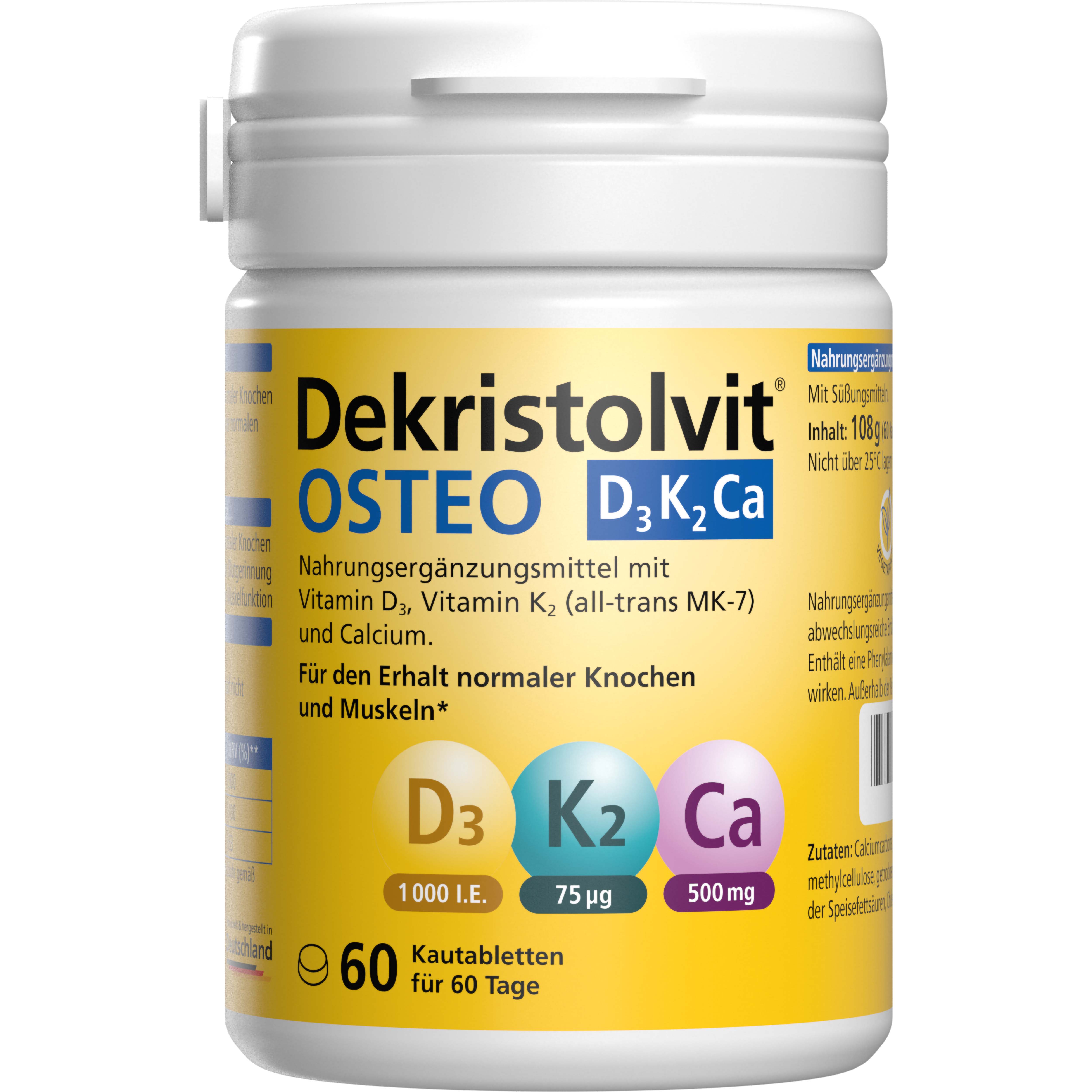 Dekristolvit OSTEO D3 K2 Ca 60 St Kautabletten