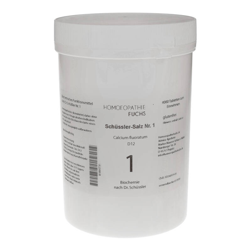 HOMOEOPATHIEFUCHS Schüssler-Salz Nummer 1 Calcium Fluoratum D12 Biochemie 4000 St Tabletten