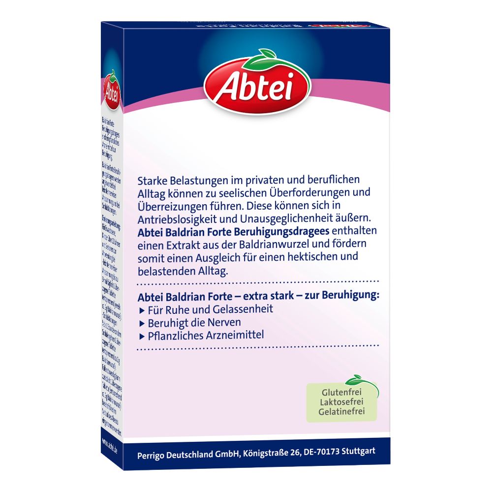 Abtei Baldrian forte Beruhigungsdragees 30 St Überzogene Tabletten