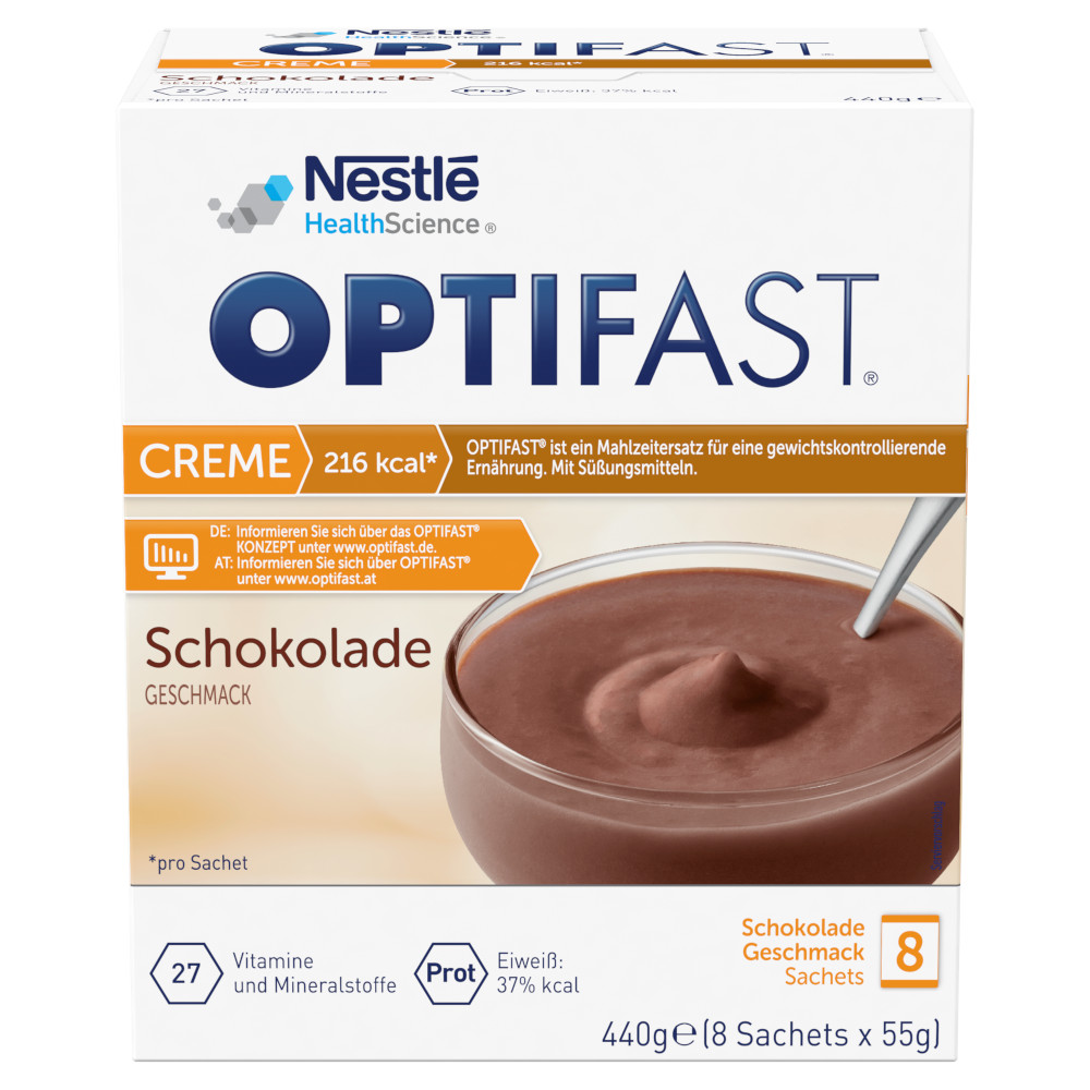 OPTIFAST CREME Schokolade Geschmack 8X55 g Pulver