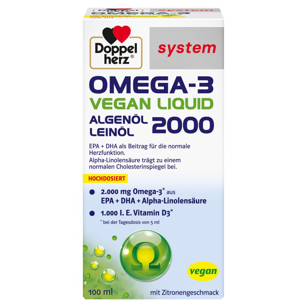 Doppelherz system OMEGA-3 VEGAN LIQUID 2000 100 ml Flüssigkeit