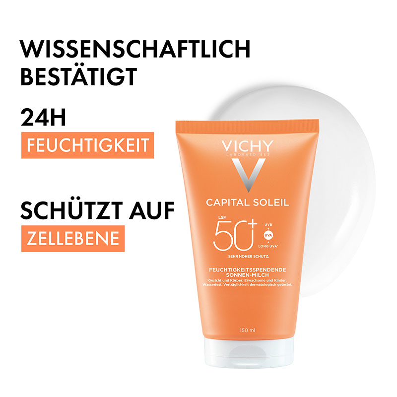 VICHY CAPITAL SOLEIL FEUCHTIGKEITSSPENDENDE SONNEN-MILCH LSF 50+ 150 ml Milch
