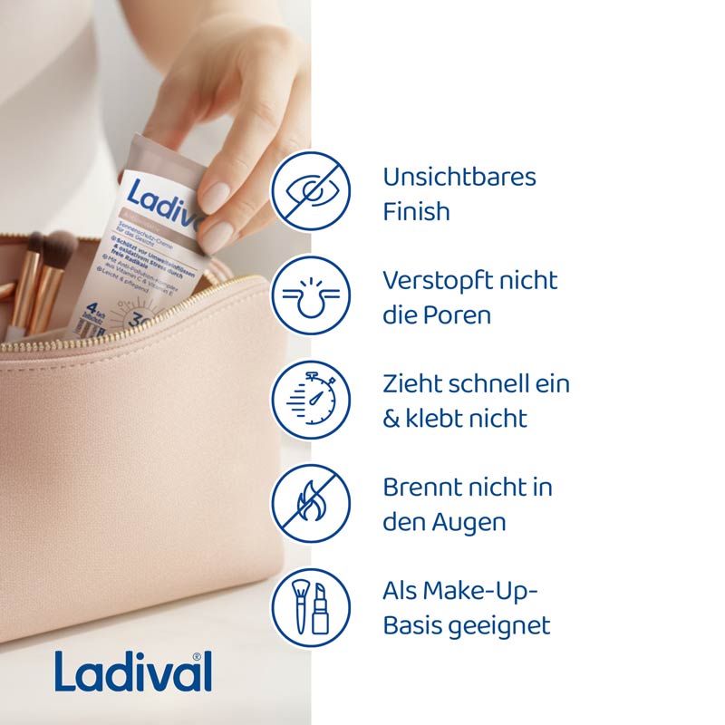 Ladival Antioxidativ Sonnenschutz-Creme Gesicht LSF 30: Sonnencreme mit Anti-Pollution-Komplex aus Vitamin C & E, mit 4-fach Zellschutz, schweißresistent, 50ml
