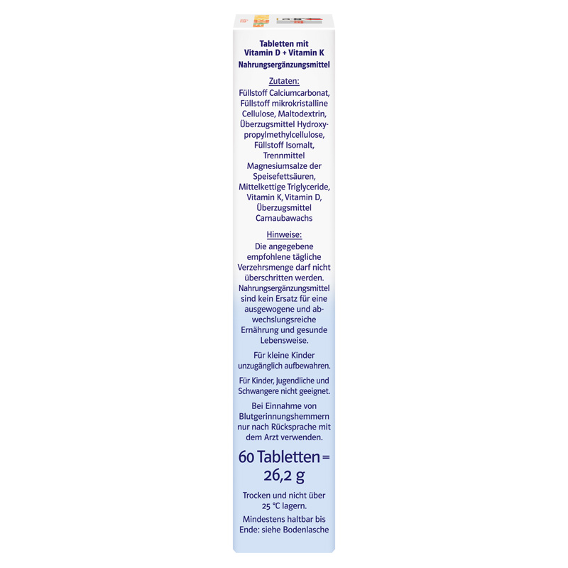 Doppelherz system VITAMIN D3 + K2 2000 I.E. vegan 60 St Tabletten