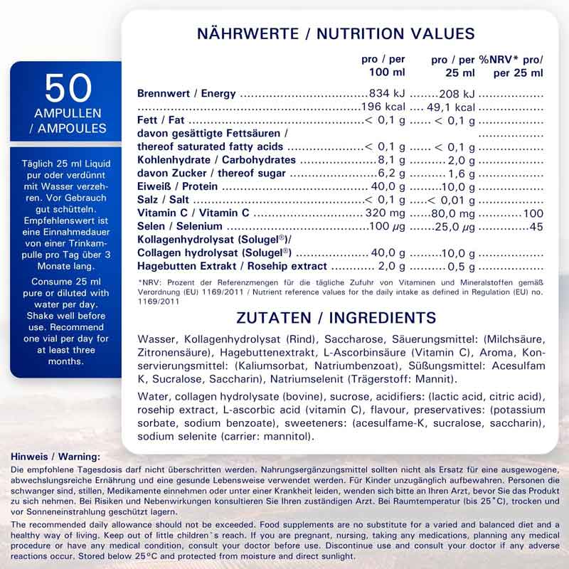 alpha PEPTIDE COLLAGEN Active Gel Trinkampullen 50X25 ml Trinkampullen