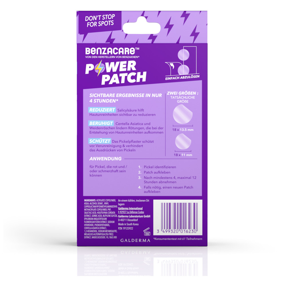 Benzacare POWER PATCH gegen Pickel 36 St Pflaster