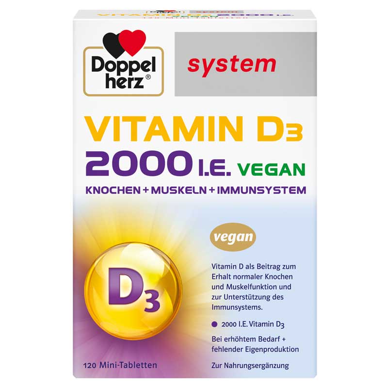 Doppelherz system VITAMIN D3 2000 I.E. VEGAN 60 St Tabletten
