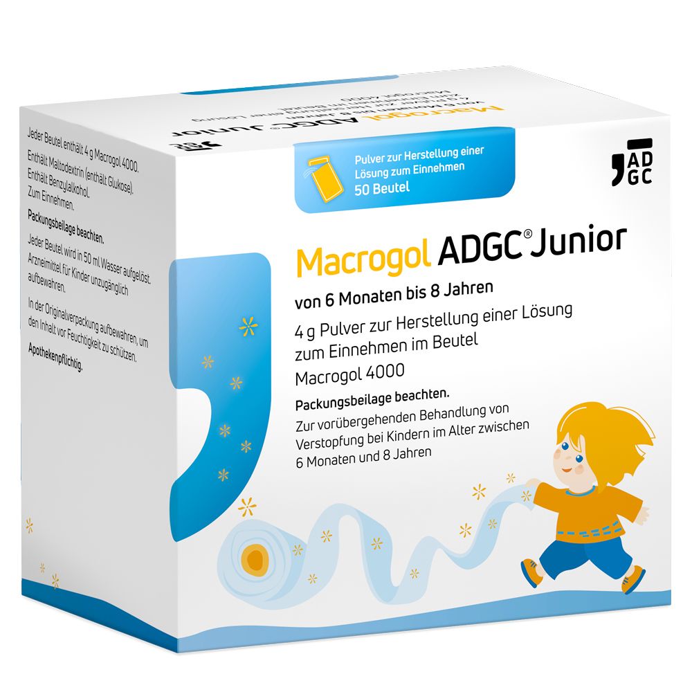 Macrogol ADGC Junior 6M - 8J 30 St Pulver zur Herstellung einer Lösung zum Einnehmen