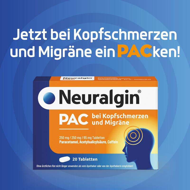 Neuralgin PAC bei Kopfschmerzen und Migräne  20 St Tabletten