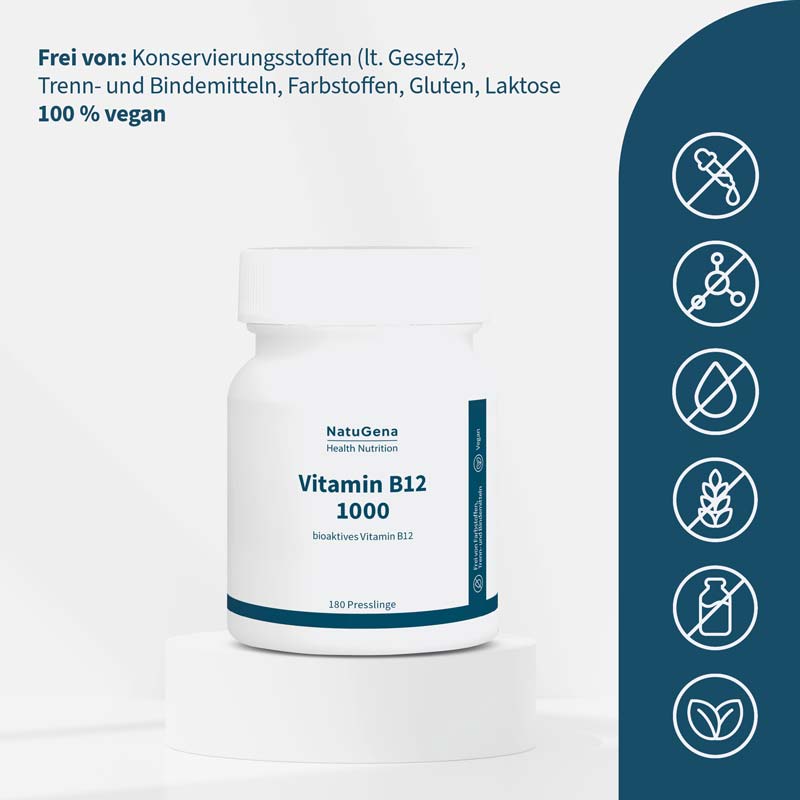 NatuGena Vitamin B12 1000 180 St Presslinge