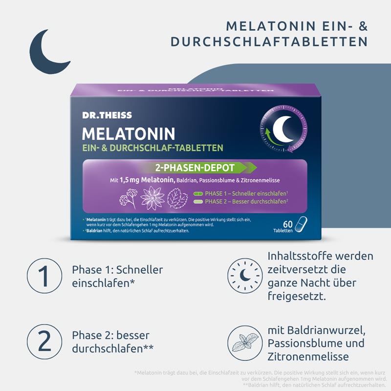 DR.THEISS MELATONIN EIN- & DURCHSCHLAFTABLETTEN 60 St Tabletten