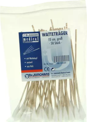 WATTESTÄBCHEN Holz 15 cm großer Kopf 50 St