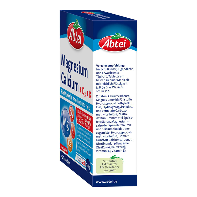 Abtei Magnesium Calcium + D3 + K 42 St Tabletten