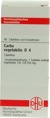 CARBO VEGETABILIS D 4 Tabletten 80 St Tabletten
