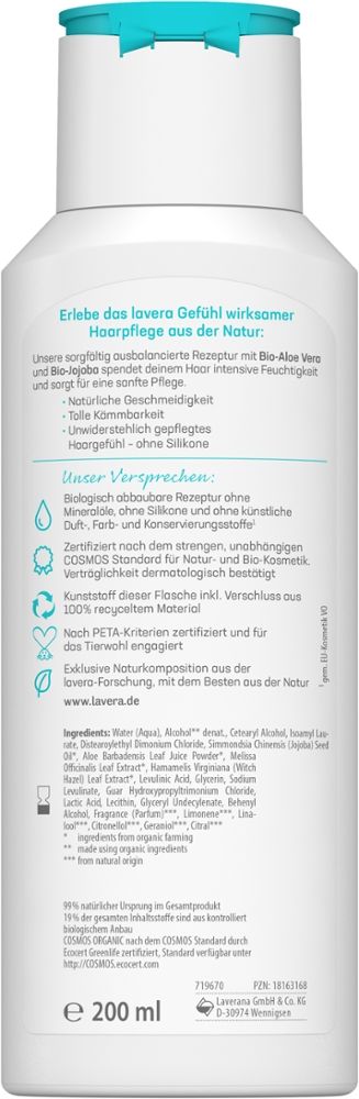 lavera BASIS SENITIVE PFLEGESPÜLUNG FEUCHTIGKEIT & PFLEGE  200 ml Haarspülung