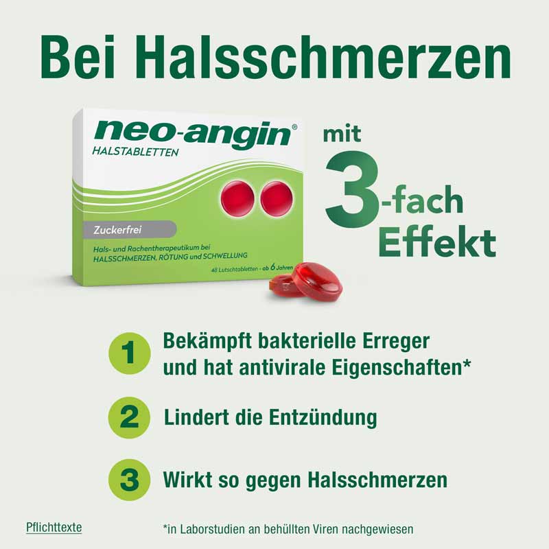 neo-angin HALSTABLETTEN Zuckerfrei 48 St Lutschtabletten