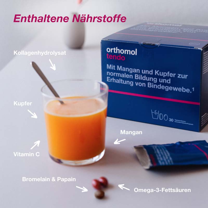 orthomol tendo - Mikronährstoffe, Mangan und Kupfer - Granulat/Tablette/Kapseln