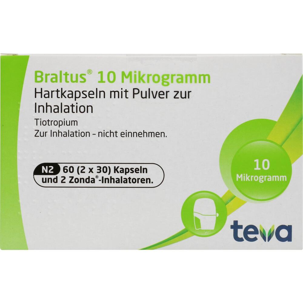 Braltus 10 Mikrogramm + Inhalator 60 St Hartkapseln mit Pulver zur Inhalation