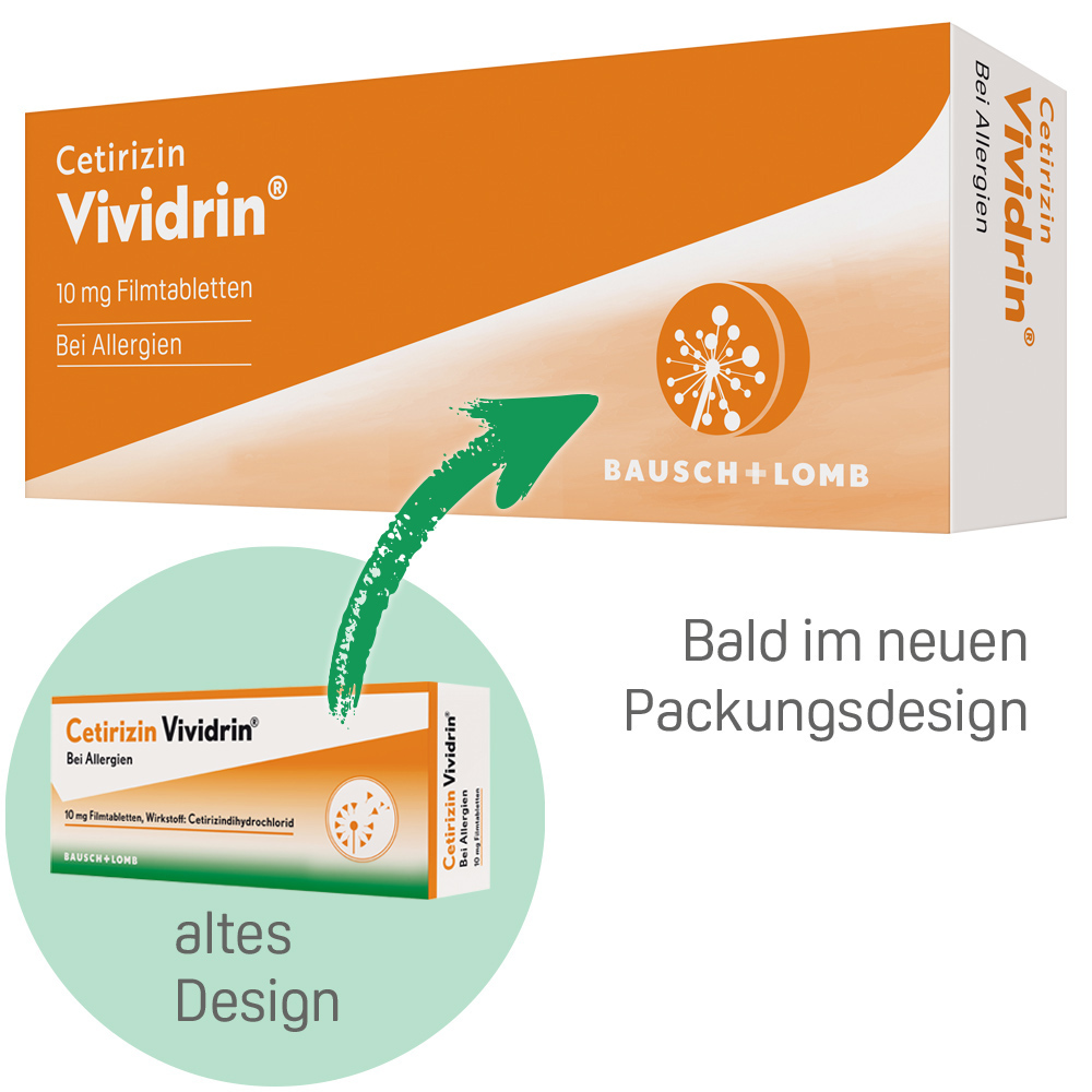 Cetirizin Vividrin - Schnell wirksame Allergietabletten 100 St Filmtabletten
