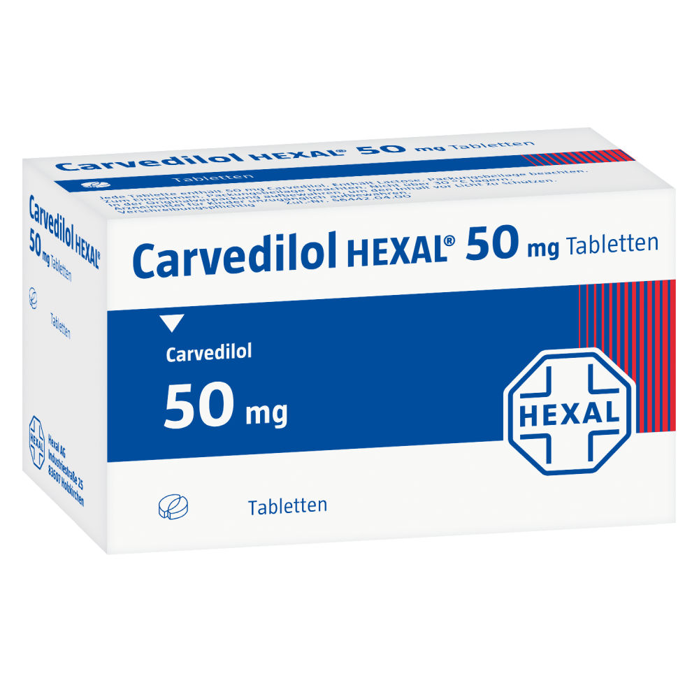 Carvedilol HEXAL 50mg 100 St Tabletten