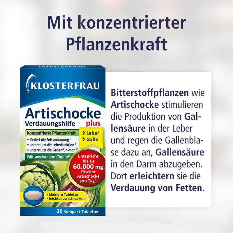 KLOSTERFRAU ARTISCHOCKE plus Cholin 30 St Tabletten