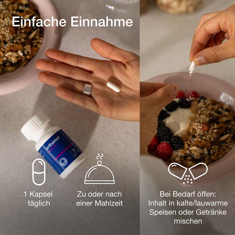 orthomol pro 6 - mit einer Kombination ausgewählter Darmsymbionten und Vitamin C - Kapseln