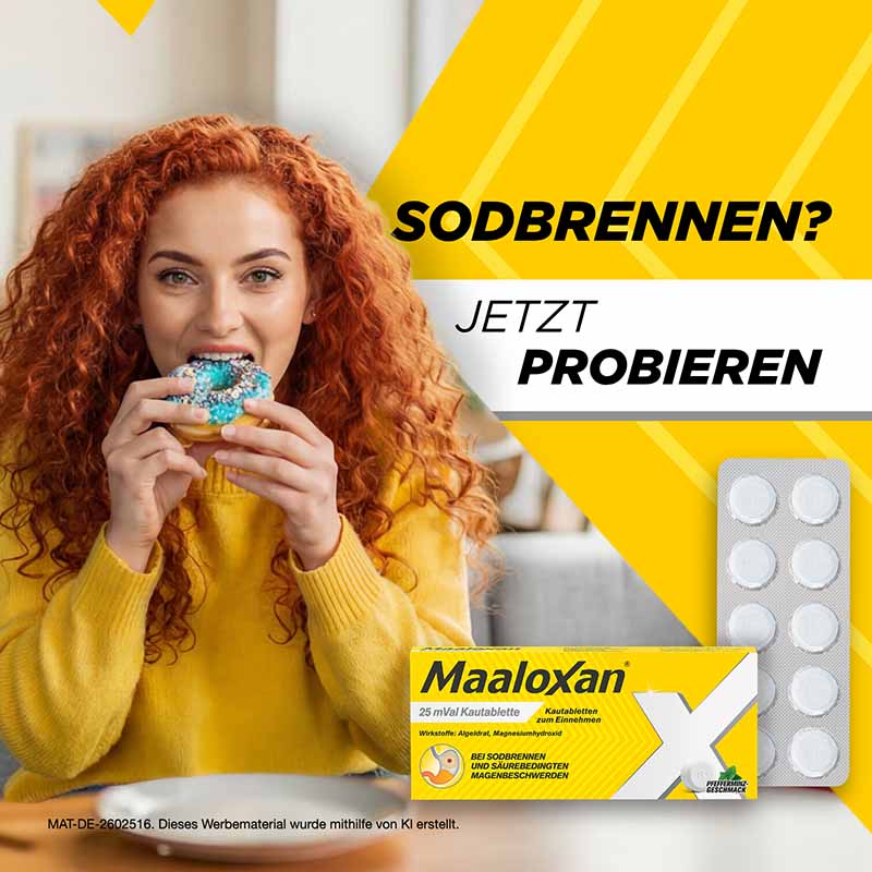 MAALOXAN Kautabletten bei Sodbrennen & Magenschmerzen 50 St Kautabletten