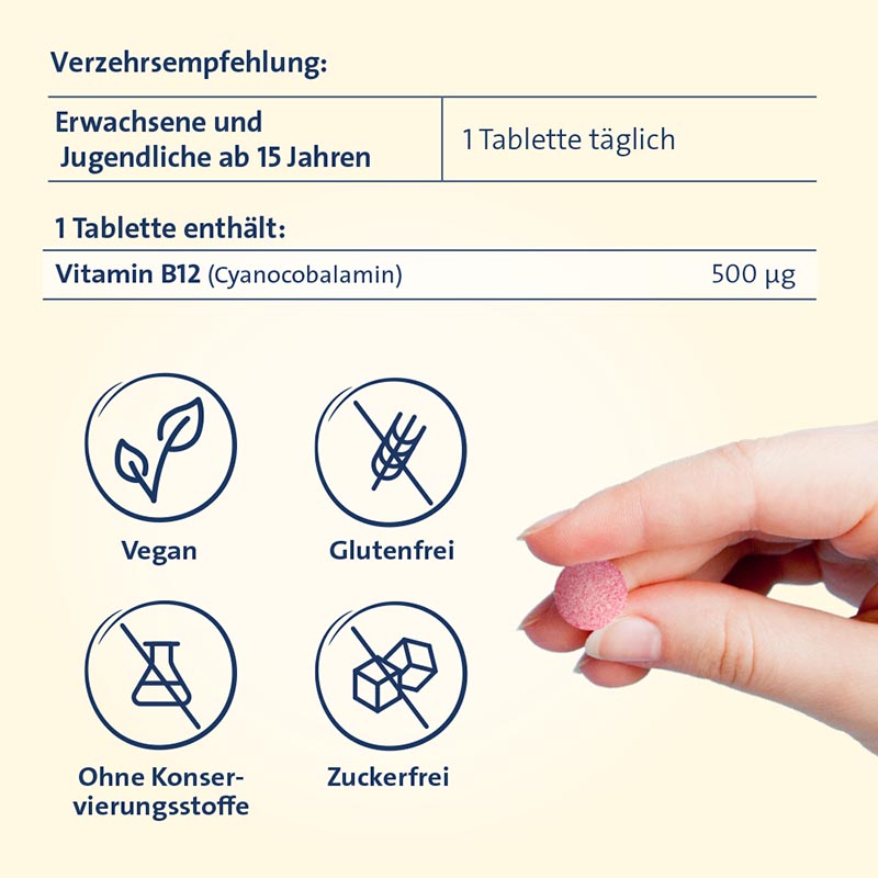VITAMIN B12 HEVERT 500 Mikrogramm 120 St Tabletten