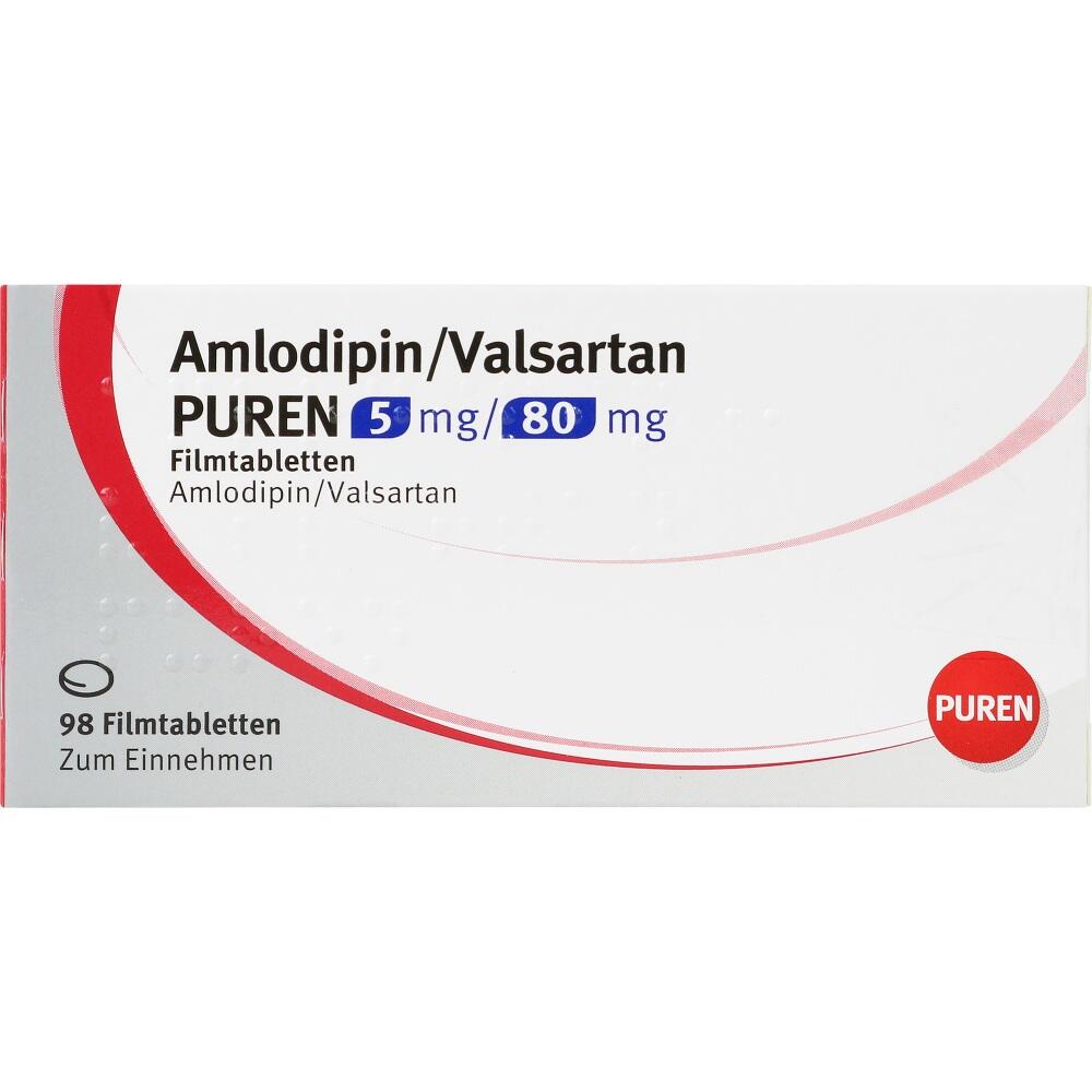Amlodipin/Valsartan PUREN 5 mg/80 mg 98 St Filmtabletten