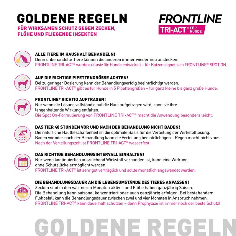 FRONTLINE TRI-ACT gegen Zecken, Flöhe und fliegende Insekten für Hunde M (10-20 kg)  3 St Lösung