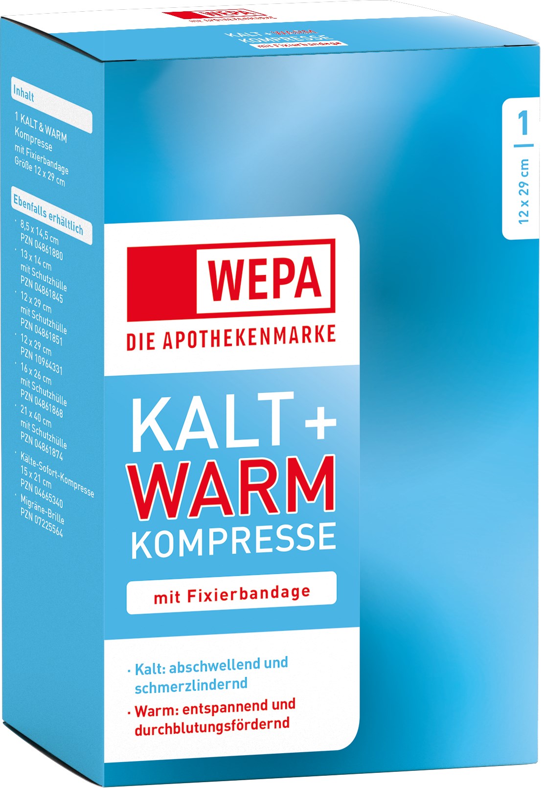 KALT-WARM Kompresse 12x29 cm mit Fixierband 1 St