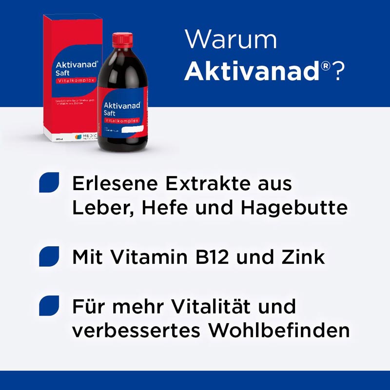 Aktivanad Saft 500ml bei Erschöpfung wegen Vitamin-B Mangel 500 ml Saft