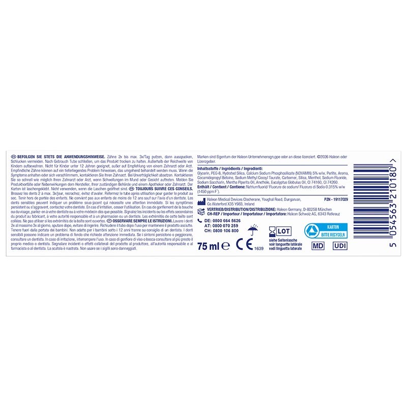 SENSODYNE CLINICAL REPAIR 5% NOVAMIN 75 ml Zahnpasta